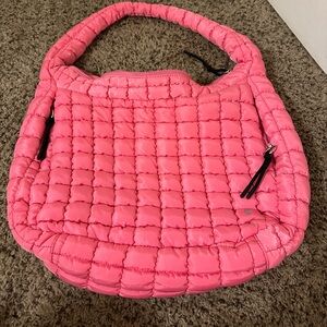 FREE PEOPLE QULITED CARRYALL BAG IN PINK